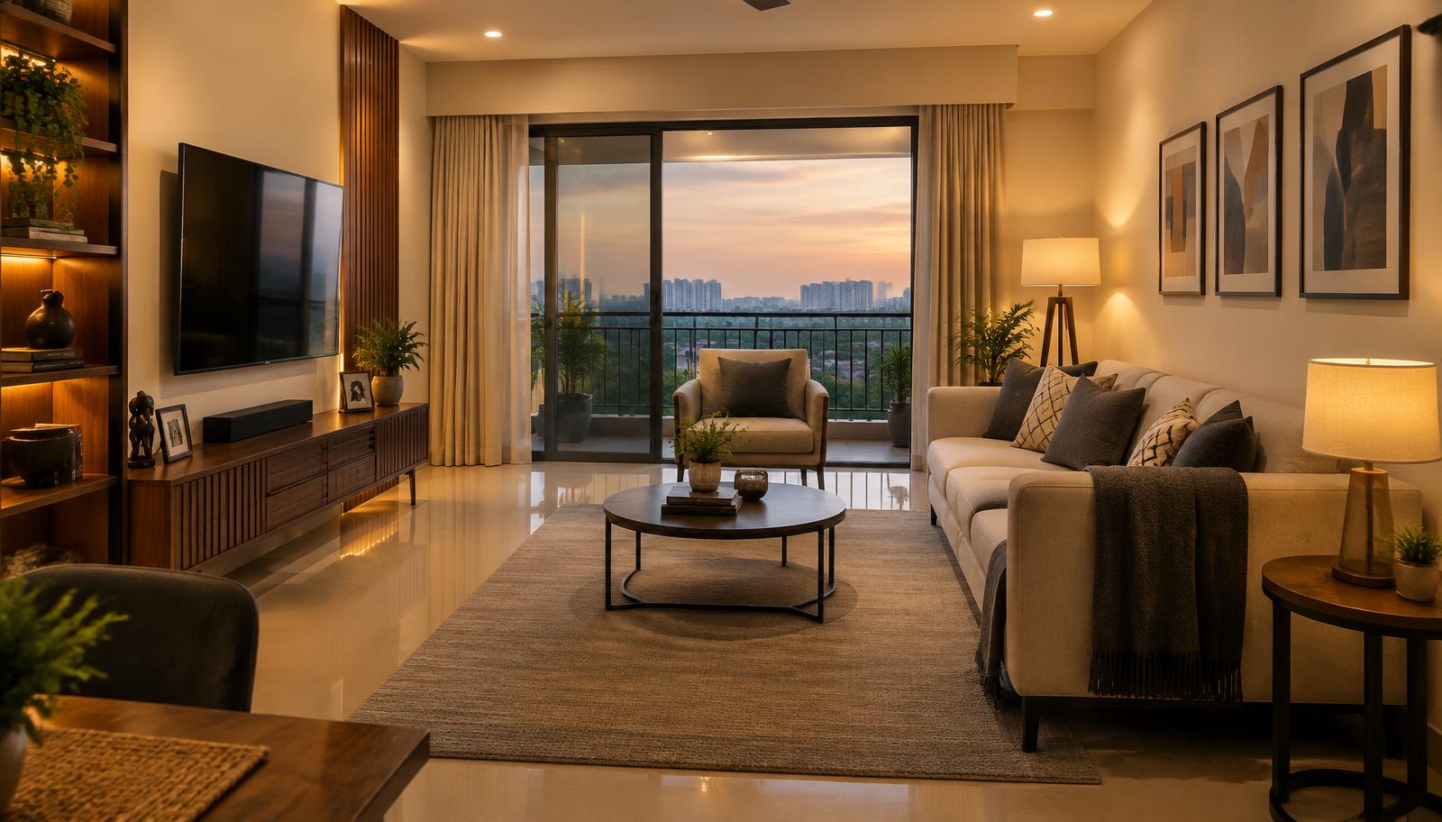 Finished modern apartment interior